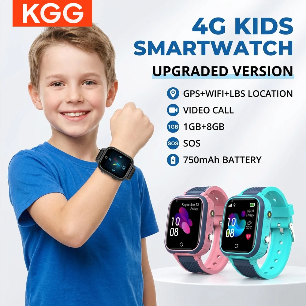 

New Smart Watch Kids 4G GPS Tracker, WIFI Video Call, SOS Alert Real-Time Location Children Safety Phone Watch Boys Girls Gifts