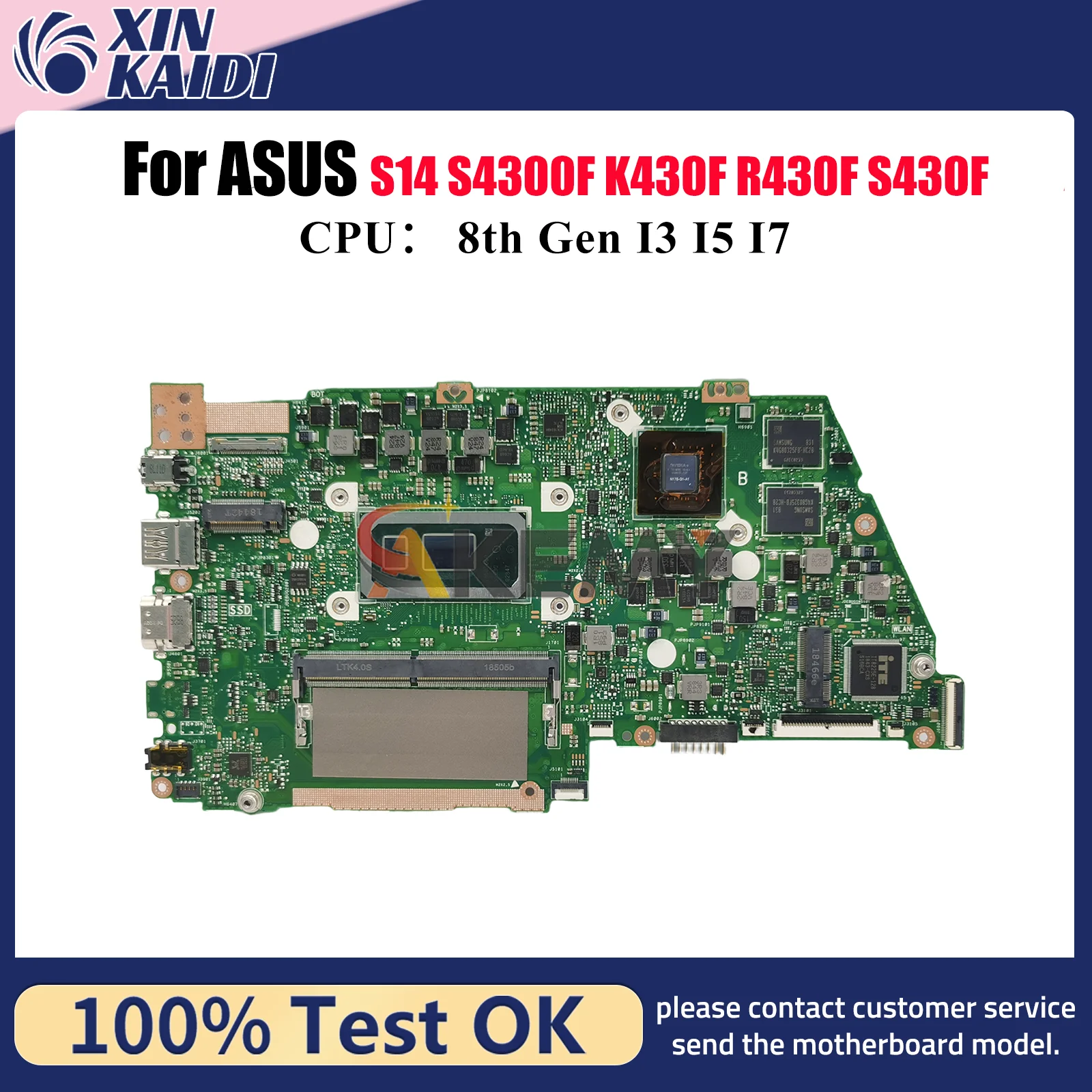 

X430FN Материнская плата для ноутбука ASUS VivoBook S430F K430F S4300F X430FN X430F S14 V430F X430FA R430F Материнская плата с процессором I3 I5 I7
