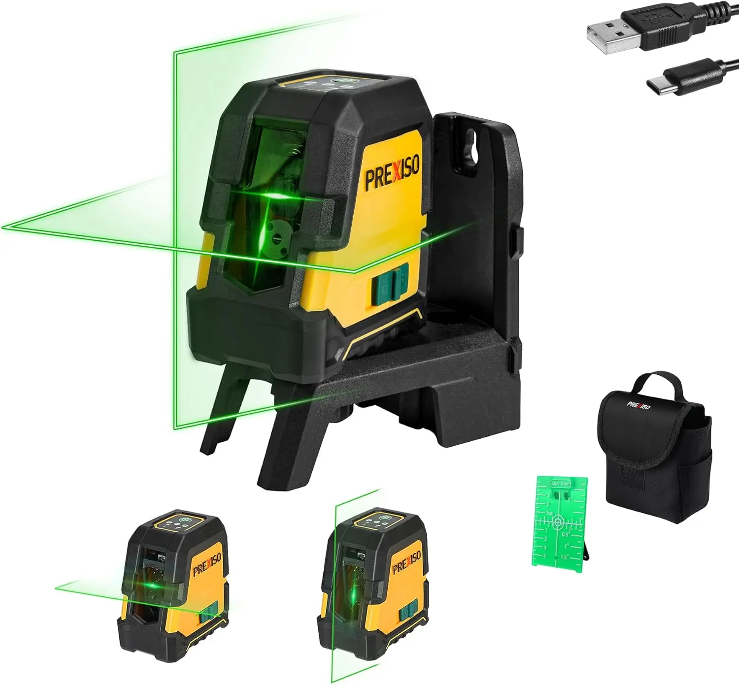 

Laser Level Self Leveling - 100Ft Rechargeable Cross Line Laser, Green Line leveler Tool for Construction