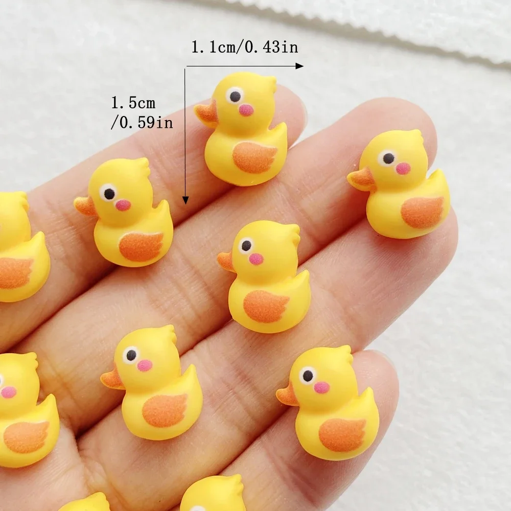 20pcs Cute Resin Kawaii Mini Cute cartoon little yellow duck Nail Art Flatback Stone Figurines Scrapbook DIY Decor Crafts