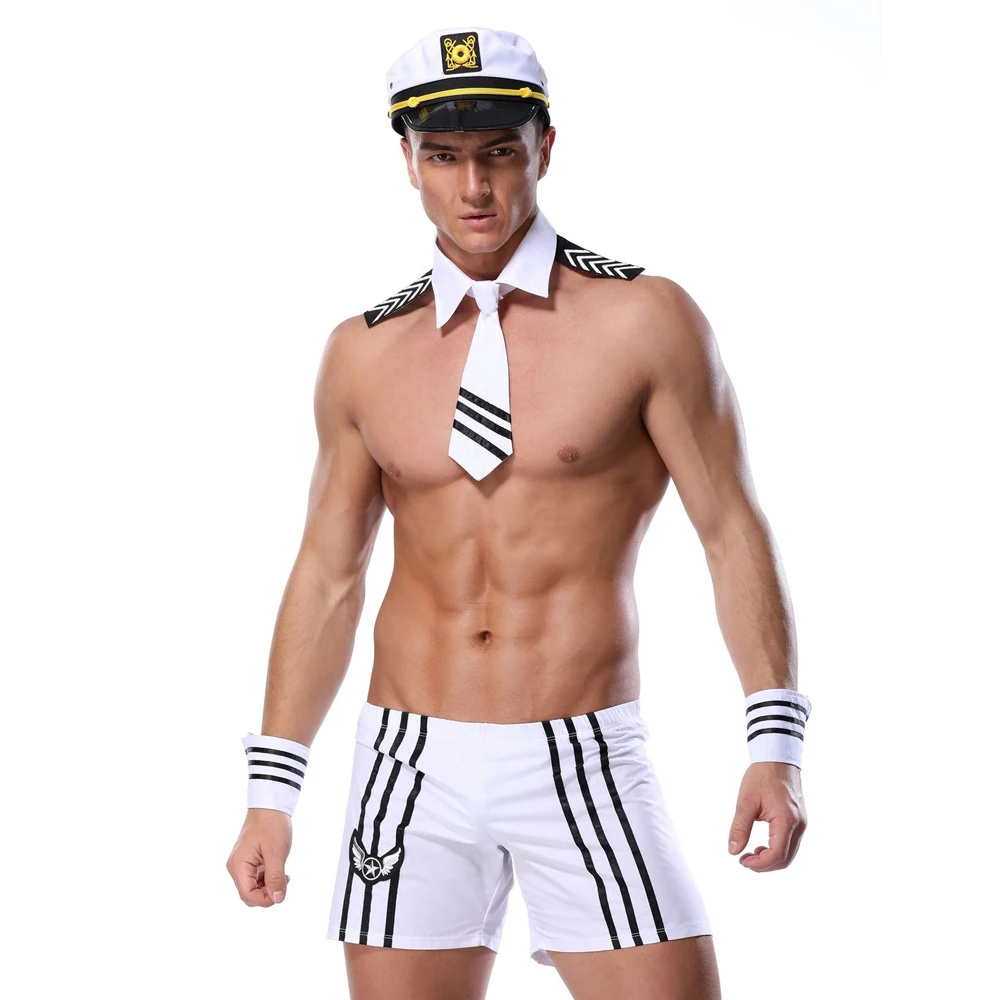 

Adult Men Sexy Sailor Costume Hot Erotic Sexy Slim Fit White Seaman Uniform Carnival Festival Halloween Male Costumes