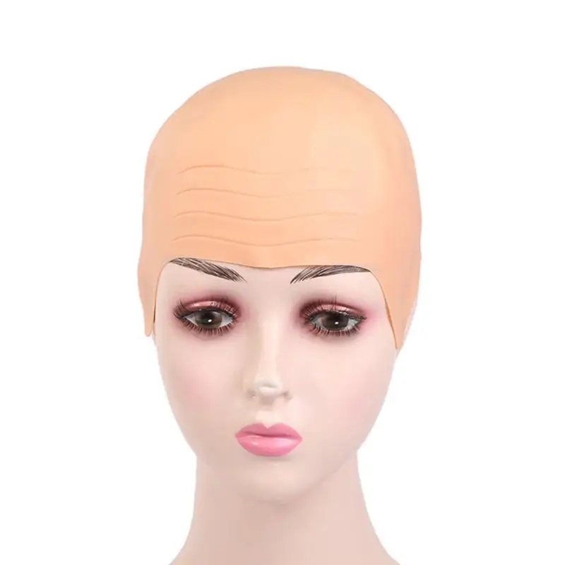 652F Vinyls Bald Caps Fake Head Skin Halloween Cosplay Costume Accessories Bald Hat For Adults and Kids Bald Caps Gifts