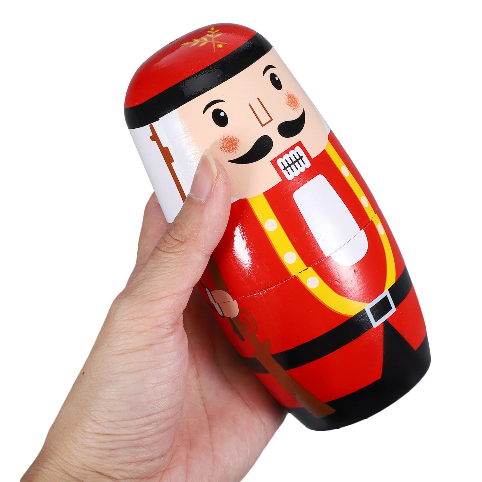 

1Set Xmas Themed Nesting Creative Wood Material Safe Reliable Kids Party Favors Decor Christmas Nutcracker Nesting