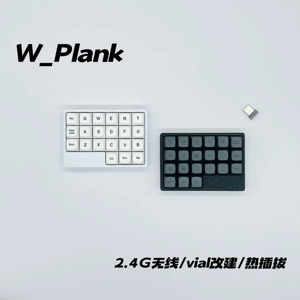 WPLANK VIAL Split Mechanical Keyboard 2.4G Wireless Hot Swap Programmable Ergonomic Customized Layout Office Accessories