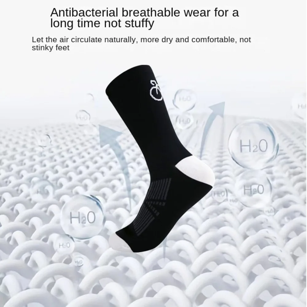 2 paia di calzini sportivi in cotone di nylon di alta qualità calzini da ciclismo su strada traspiranti a metà polpaccio calzini da sci per assorbimento del sudore per uomo donna
