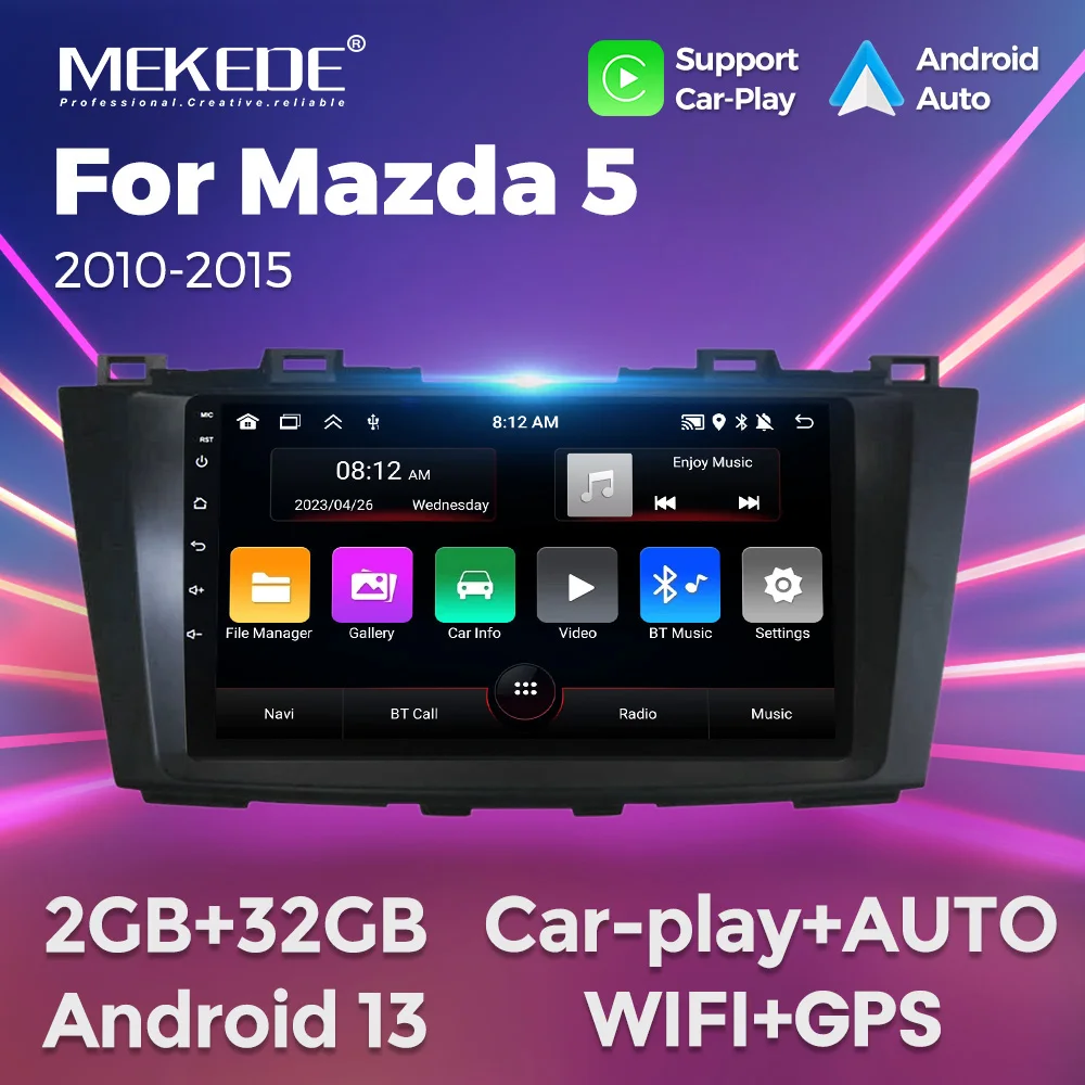 Mekede 9 Zoll Android 13 Autoradio Multimedia-Player Navigation für Mazda 5 2013-2017 2010*2015 WLAN