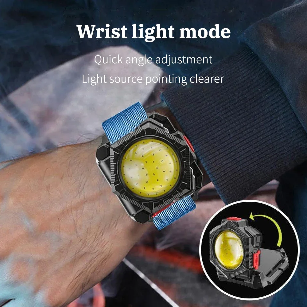 LED Wrist Light Mini Portable Flashlight USB Rechargeable Watch Lamp Wrist Lighting Torch Flashlight Outdoor Sport Running Light