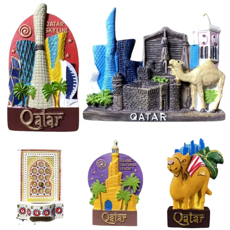 Qatar Fridge Magnets the Middle East Travelling Souvenirs Fridge Stickers Home Decor Wedding Gifts Photo Wall Magnetic Stickers