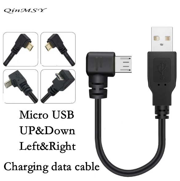 Up & Down & Left & Right Angled 90 Degree USB Micro USB Male to USB male Data Charge connector Cable 15cm 25cm 50cm for Tablet