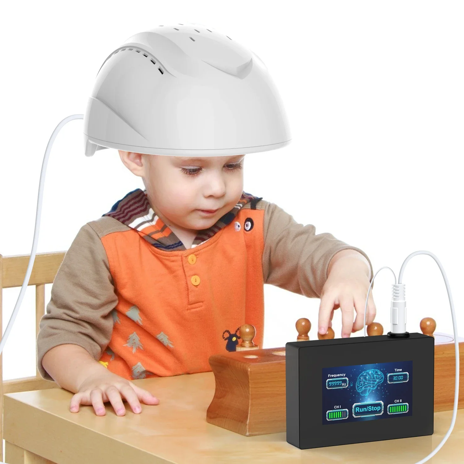Suyzeko Photobiomodulation Infrared 810nm Brain Stimulation Therapy Helmet LED Head Massager for Brain Support Cognitive Boost