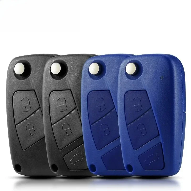 Durable Replacement Key Shell for Fiat 2/3 Button Flip Remote with Side Battery Holder, Worn Outer Casing Fix