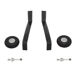 1 Set Carbon Fiber 50E Landing Gear Wheel Kit DIY Parts for RC Airplane Jet