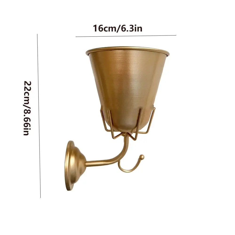 Wall-mounted Opal Wall Vessel with Detachable Hook Elegant Wall Hanging Flower Pot Stainless Steel Handcrafted