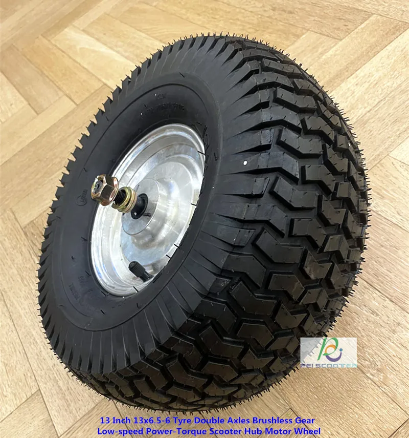 

13 Inch 13x6.5-6 Tyre Double Axles Brushless Gear Low-speed Power-Torque Scooter Hub Motor Wheel phub-13ds