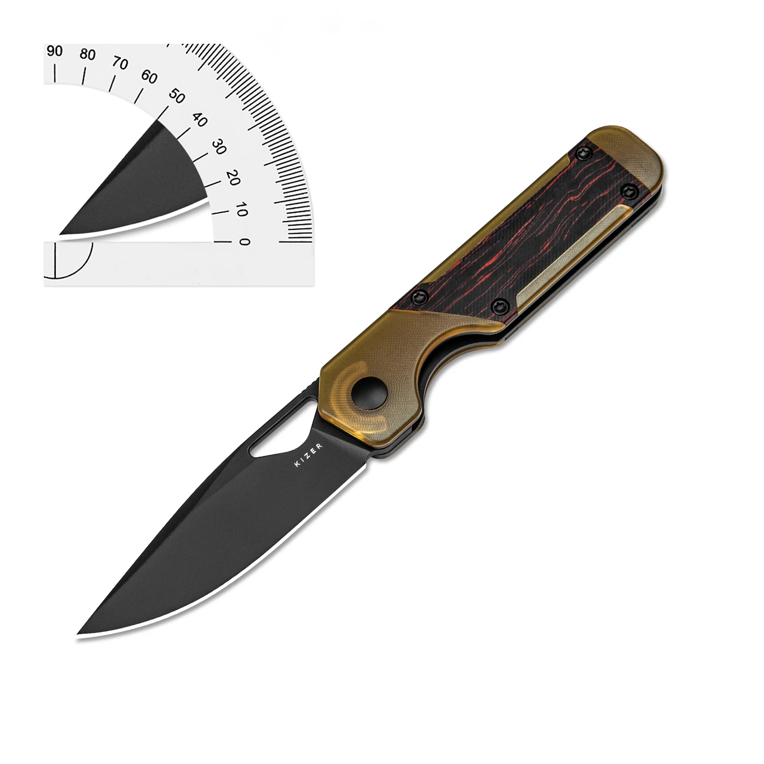 Kizer Pocket Folding Knife Mini Militaw V3634SA1 PEI+G10 Handle With NitroV Blade Outdoor Camping EDC Tools Knife