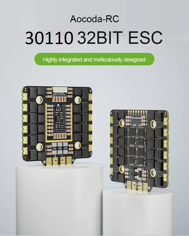 Aocoda RC Bettle 30110 110A 4-IN-1 ESC - 32Bit AT32F421K8U7 3-8S LiPo 33g لـ FPV Racing Drone DIY أجزاء