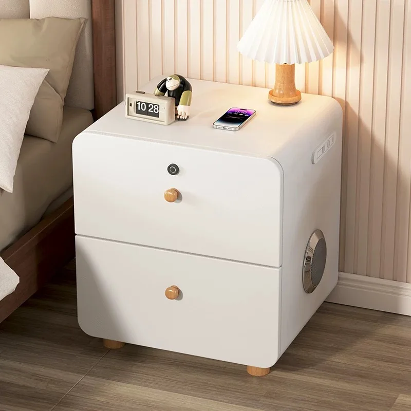 

Умный прикроватный столик в стиле Cream Wind, ультраузкий, из массива дерева, для спальни, домашний, в стиле Light Luxury, с высоким эстетическим качеством.