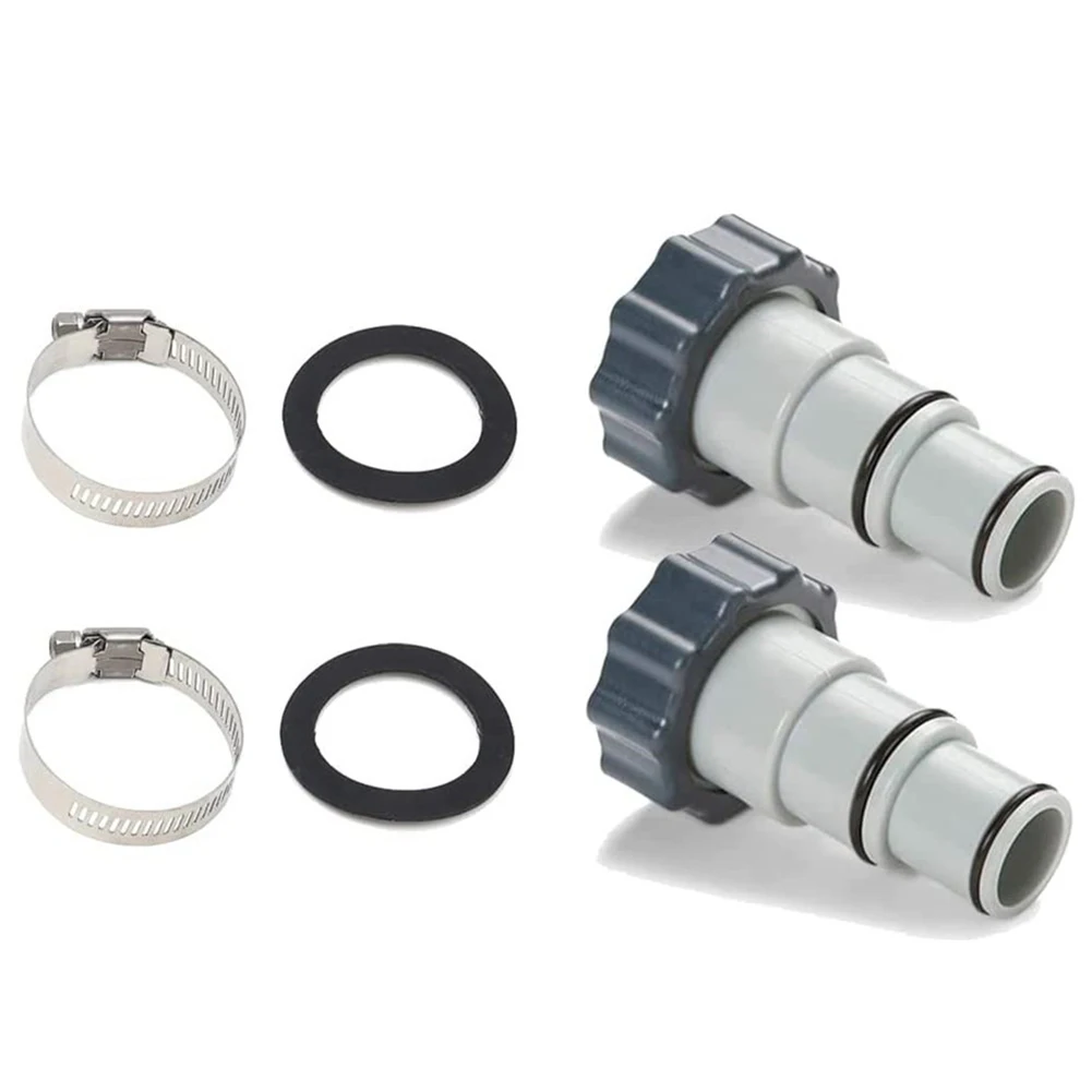 Plastic Hose Adapter Kit  with Collar for Intex Fit ARU Threaded Connection Pumps Above Ground Swimming Pool Parts