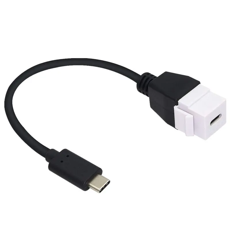 0.2m USB 3.1 Version USB TYPE-C Male to Female With Buckle Panel Wall Plug USB Direct Insertion Panel With Cable Socket Cable