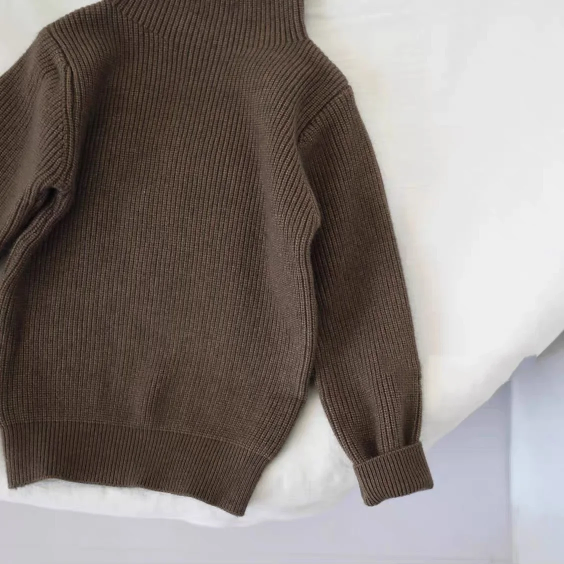 2023 neue Kinder Pullover 1-8T Einfarbig Rollkragen Jungen Stricken Pullover Herbst Winter Mädchen Baby Warme Basis tops Kinder Pullover – Detail 12