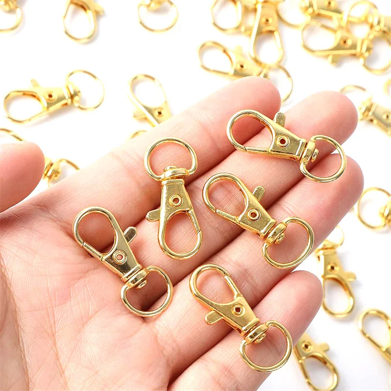 100PCS Keyring DIY Jewelry Craft Keychain Clip Hook Swivel Clasp Lanyard Snap Hook Lobster Claw Clasp