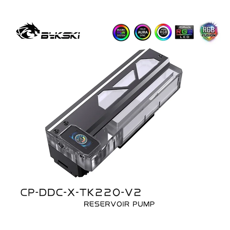 Imagem -04 - Bykski Square Aio Bomba de Água Rgb Caixa de Bomba Ddc Mais Reservatório Combo 180 mm 220 mm Res Pwm 5v 12v m b Sync Cp-ddc-x-tk180-v2