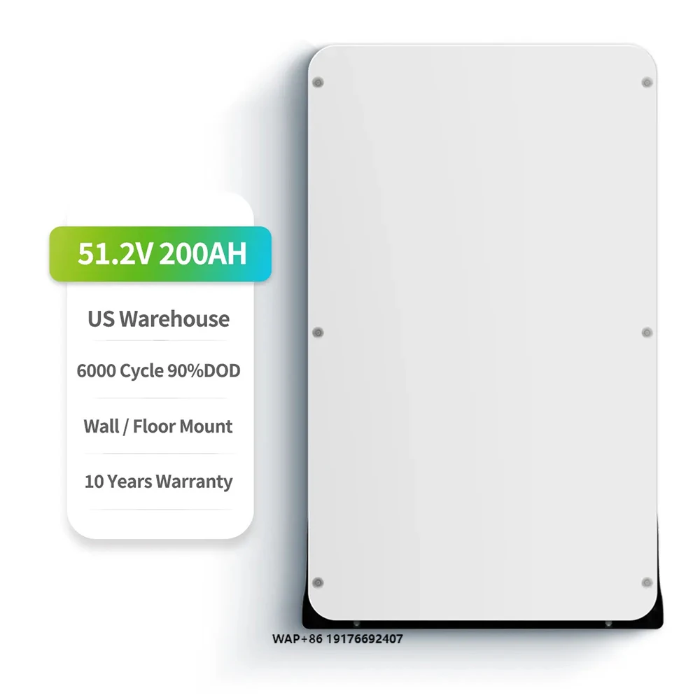 

US Stock Powerwall 10kWh Wall Mounted Lithium Ion Battery Pack 51.2V 200Ah with BMS Control UL9540 for Home Appliances