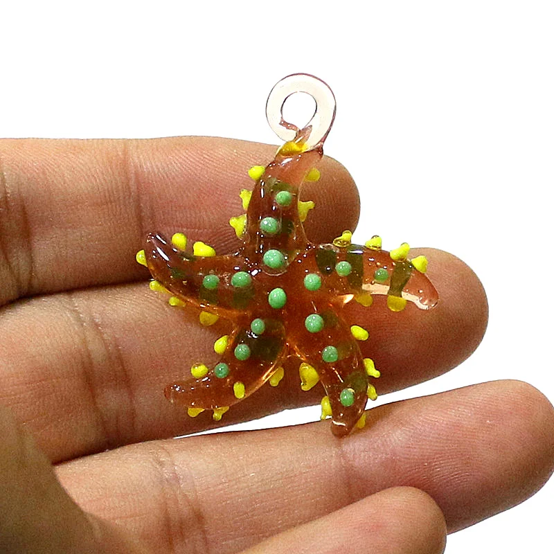 Niedliche meeres tiere Seestern Charme Miniatur glas Seestern Anhänger Dekoration für DIY Schmuck Halskette Armband Herstellung Zubehör oder Aquarium Dekoration Vorräte – Detail 21