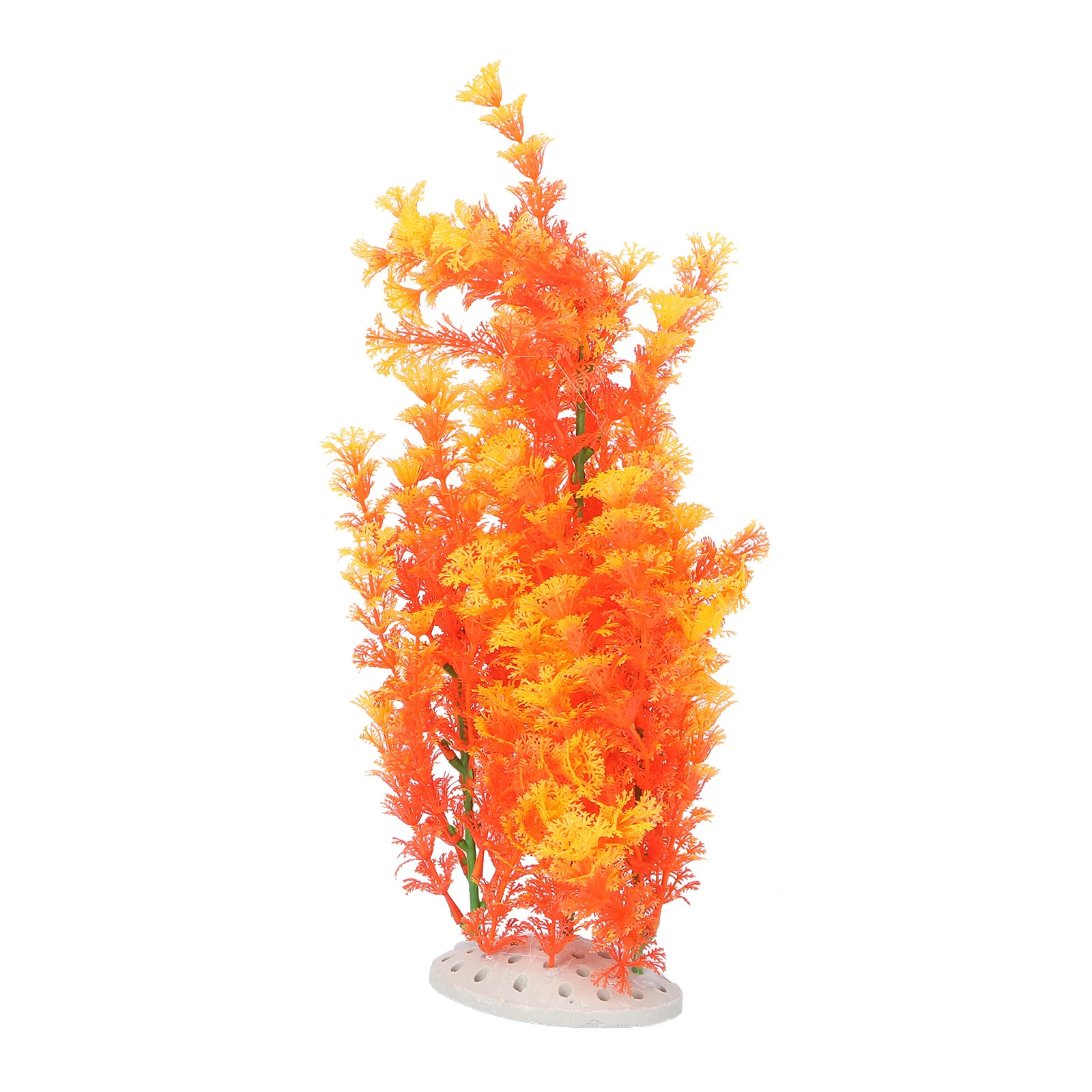 

1Pcs Plastic Water Plant Decoration No Deform No Fading Stable Ceramic Base Aquarium Landscape Vivid Aquatic Plant