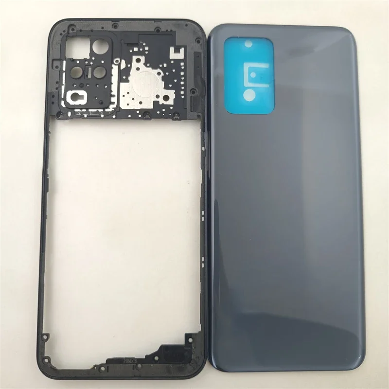 

For Oppo Realme 8 5G RMX3241 Phone Housing Middle Frame+Battery Cover Rear Door Housing Replace