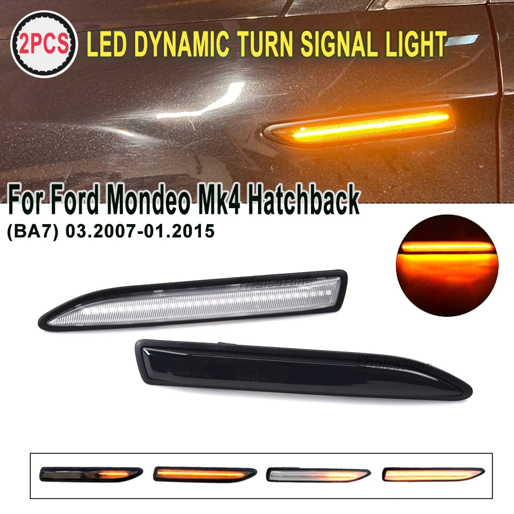 For Ford Mondeo Mk4 Hatchback/Saloon/Estate (BA7) 2007-2015 Dynamic Repeater LED Side Marker Light Turn Signal Lamp Car Styling