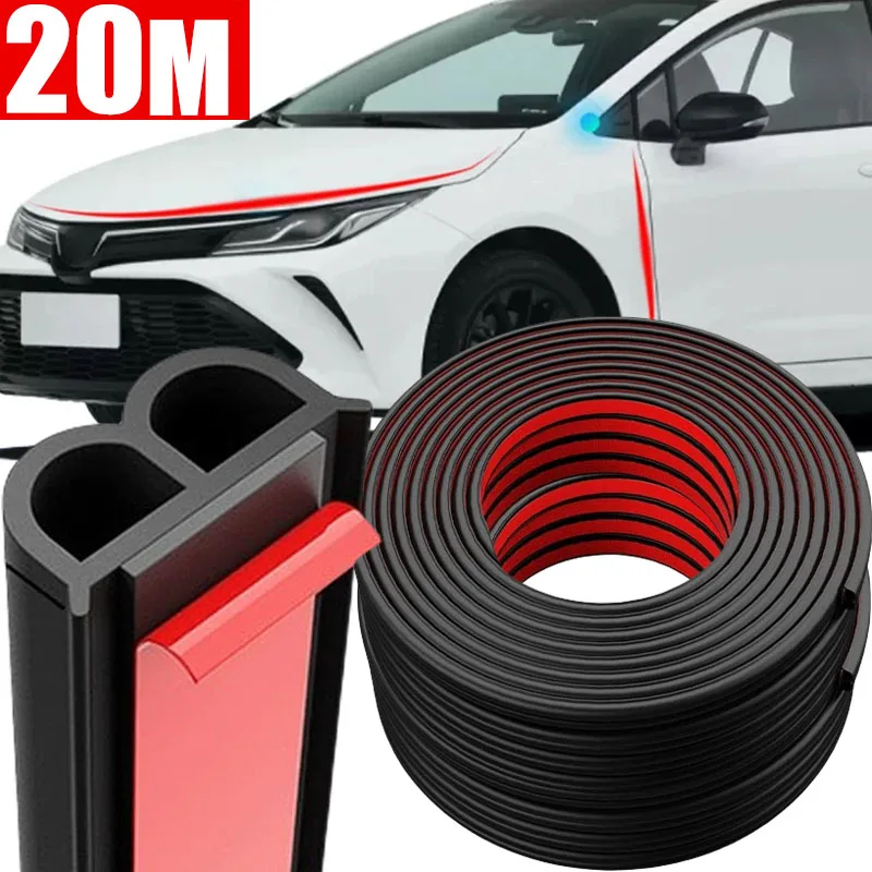 

B Shape Car Rubber Seals Sticker Sound Insulation Sealing Protector Weatherstrip Car Door Seal Strips 5M/8M/10M/20M