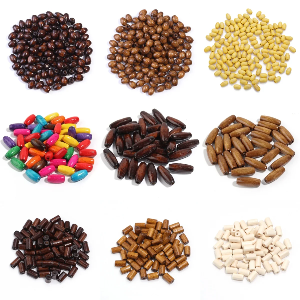 

100-500PCS Natural Wooden Beads Cylindrical Maple Wood Spacers Beads for Jewelry Making DIY Bracelet Necklace Craft Accessories