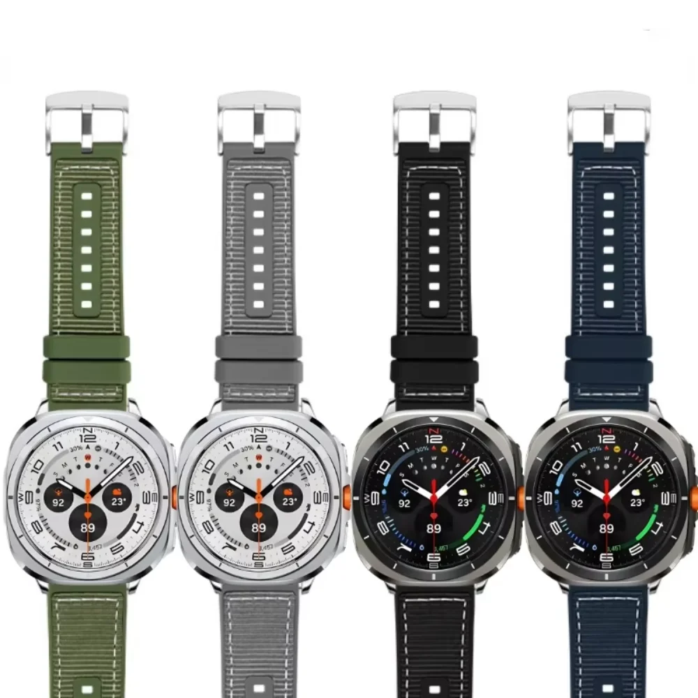 Braided Nylon+Silicone Composite Strap For Samsung Galaxy Watch Ultra 47mm Sports Bracelet for Galaxy Watch Ultra Wristband Belt