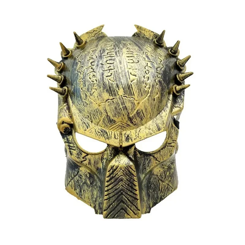 Alien Hunter Mask Predator Mask Lone Wolf Mask Rivet Snap Iron Mask Predator Cosplay Masque Gold Alien Iron Blood Warrior Mask