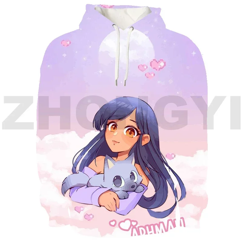 Harajuku 3D Anime Oversized Pullover Aphmau Hoodie Adults Sweatshirt Cartoon As A Cat Streetwear Teenager Female Lounge Wear