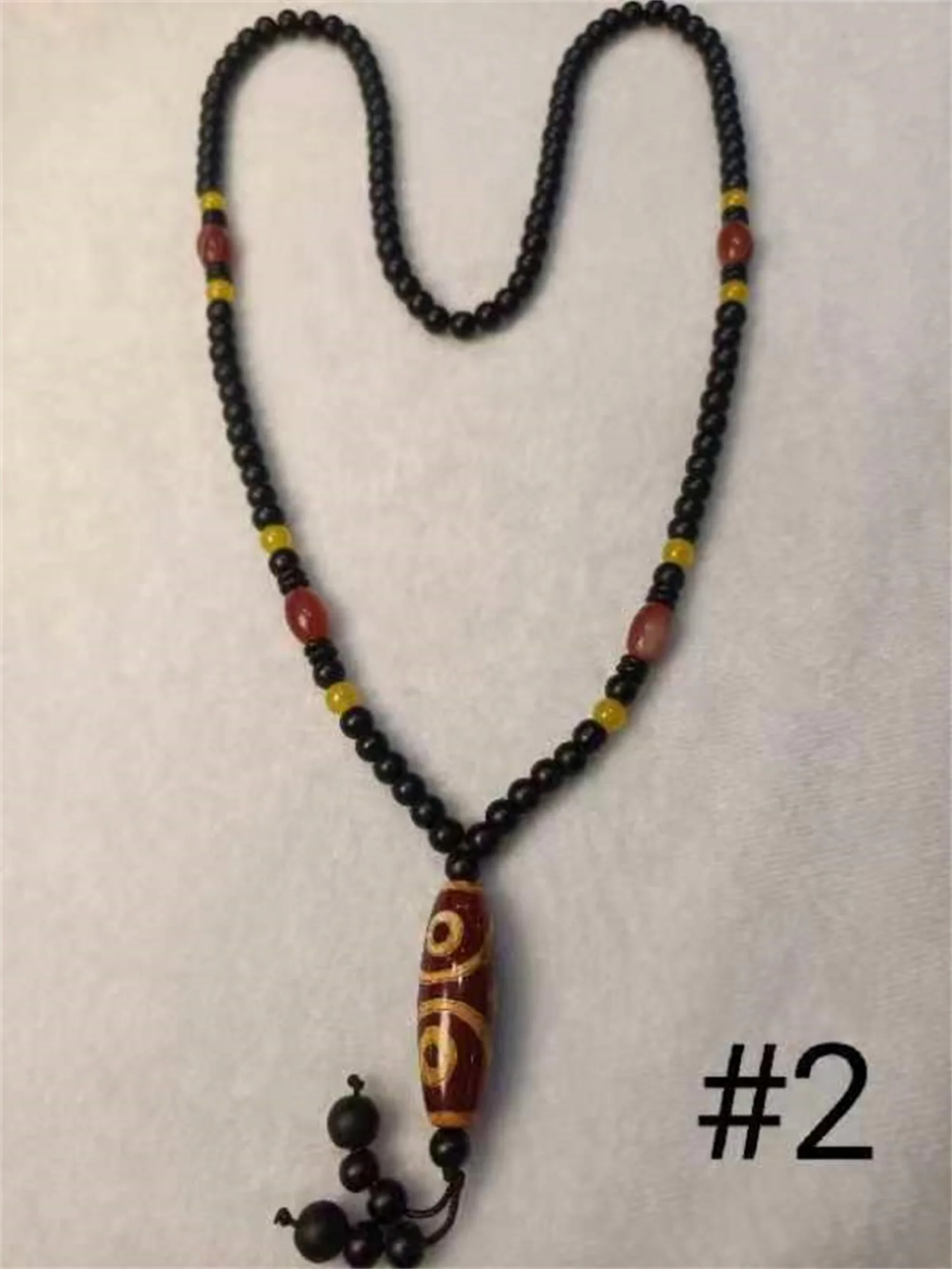 1pcs/lot Natural old agate dzi necklace weathering patterns Buddhist beads men's and women's jewelry clavicle chains ethnic