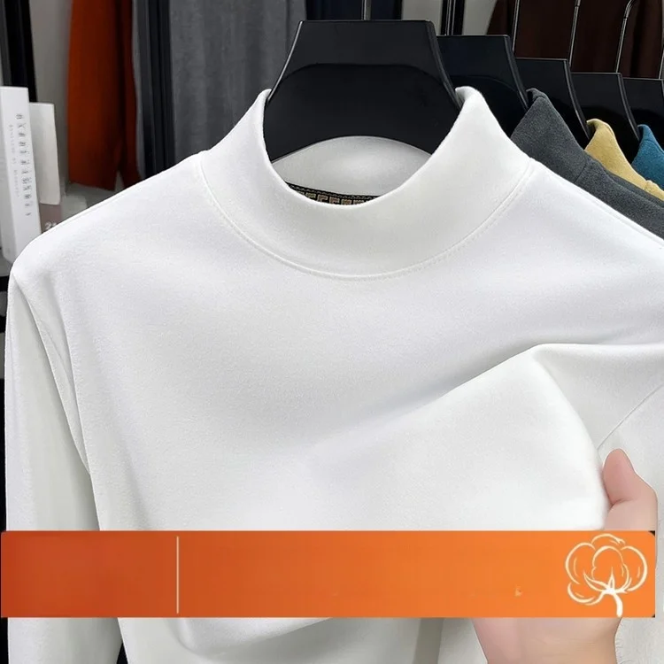 

Двусторонняя вельветовая футболка с высоким воротником для мужчин, удобная, дышащая, для повседневной носки и как базовая подкладка