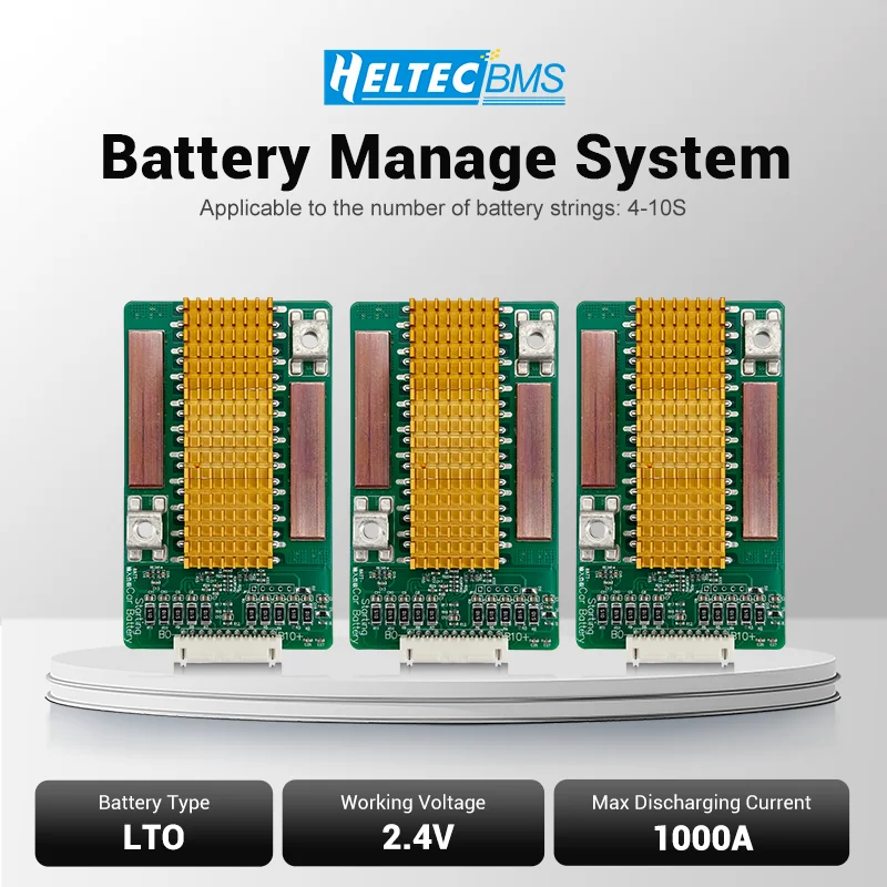 Запуск автомобиля BMS LTO 4S 5S 6S 7S 8S 9S 10S 80A 100A 2.3V 2.4V 1000A Пиковая плата защиты литий-титаната батареи со сбалансированной