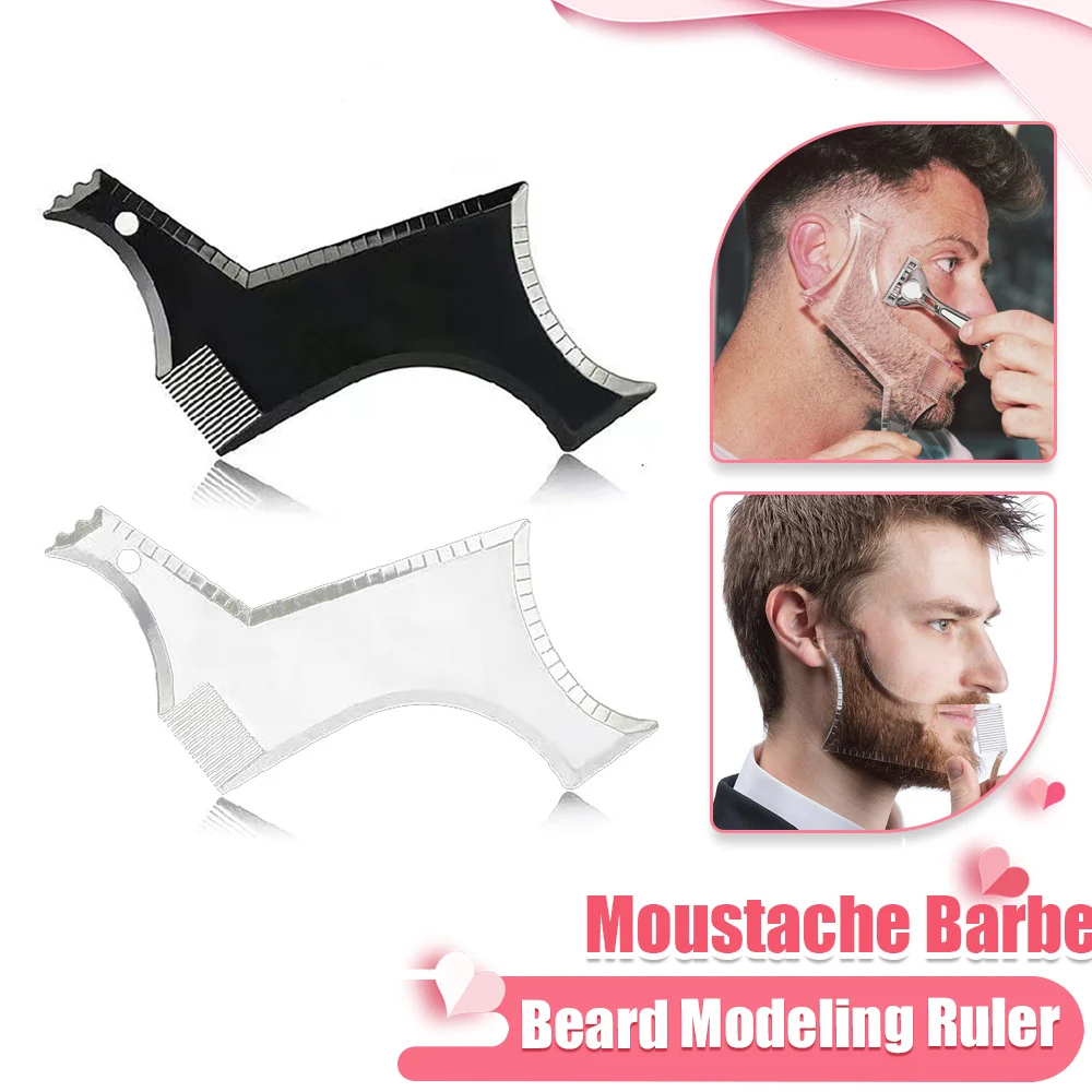 1PC Men Beard Modeling Ruler Shaping Styling Template Comb Trim Templates Ruler Beauty Tool For Hair Trimming Moustache Barber