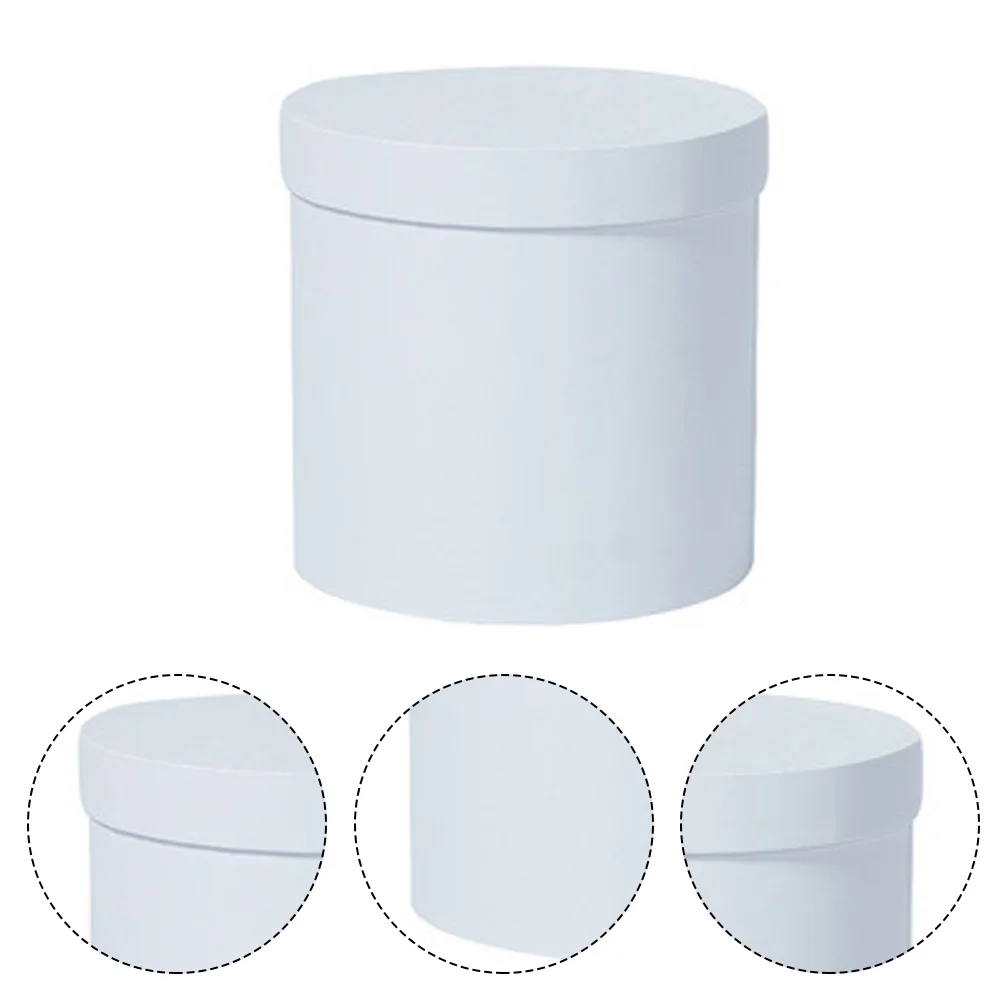 

Bouquet Box Paper Flower Cylinder Bucket The Gift Flowerpot Packaging Case Cardboard Cases Bride White Artificial Flowers