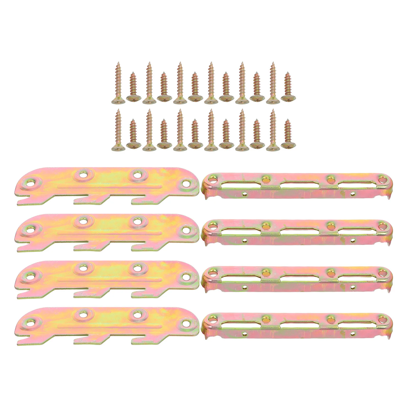 

1 set 1 Set Bed Rail Brackets Heavy Duty Metal Frame Hardware For Wooden Beds Universal Hook Design Headboard Footboard Support