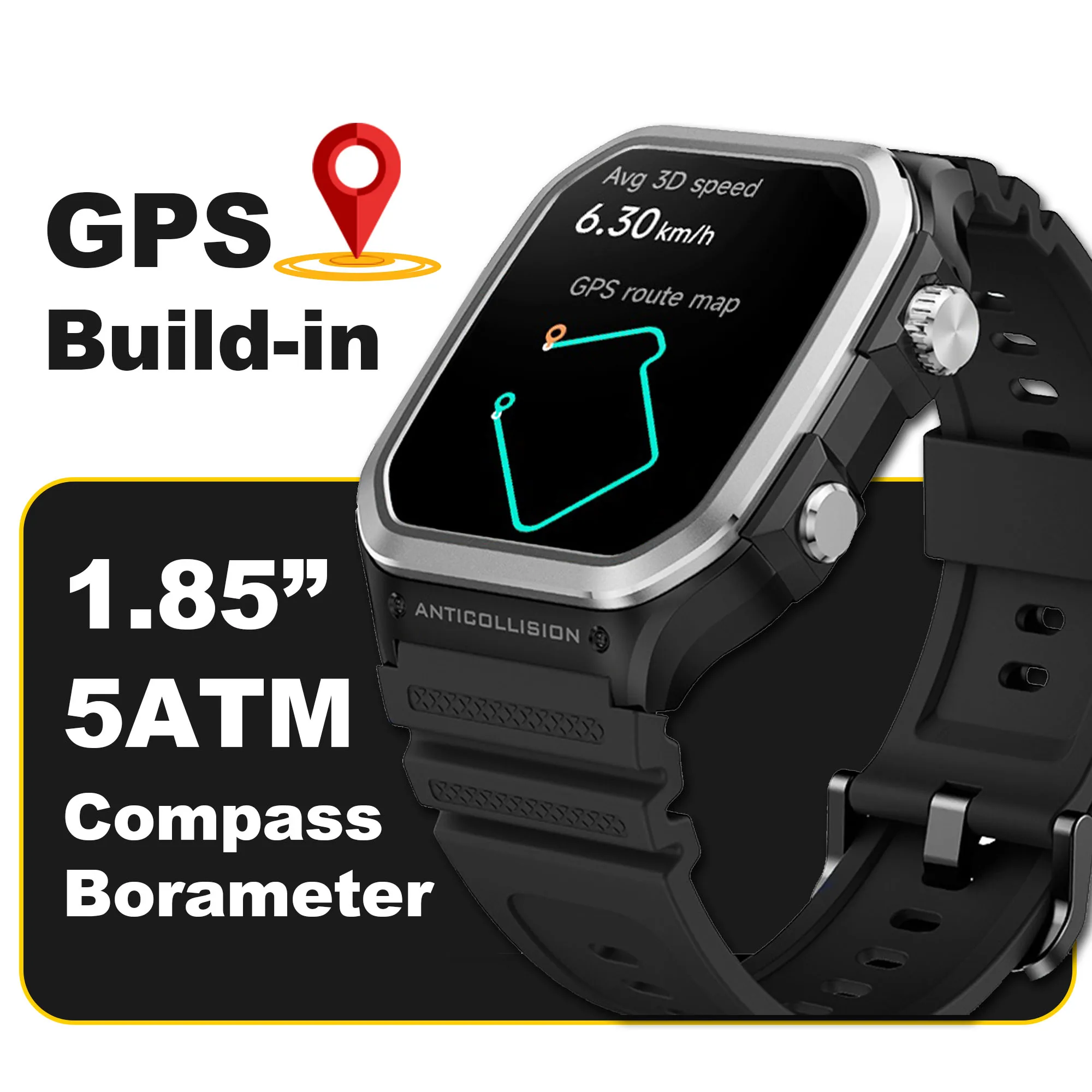 

2024 New Smart Watch Men Women 1.85 Inch AMOLED GPS Compass Borameter 5ATM Waterproof Smartwatch AI Voice Outdoor Sports IDS06