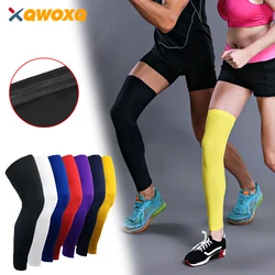 1 pz allunga scaldamuscoli a compressione basket calcio calzini da ciclismo maniche al polpaccio sport UV scaldamuscoli da sole uomo donna