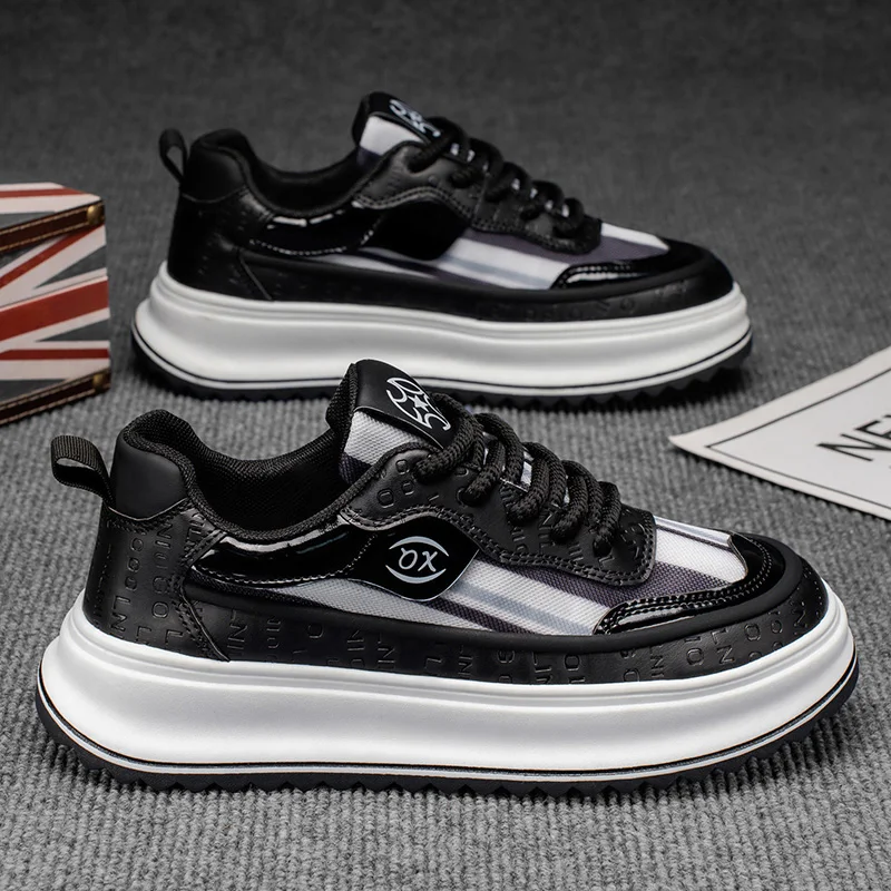 

Men Walking Shoes Fashion Flat Non Slip Outdoor Flat Shoes Soft Comfortable Trendy Lace-up Sneakers for Man