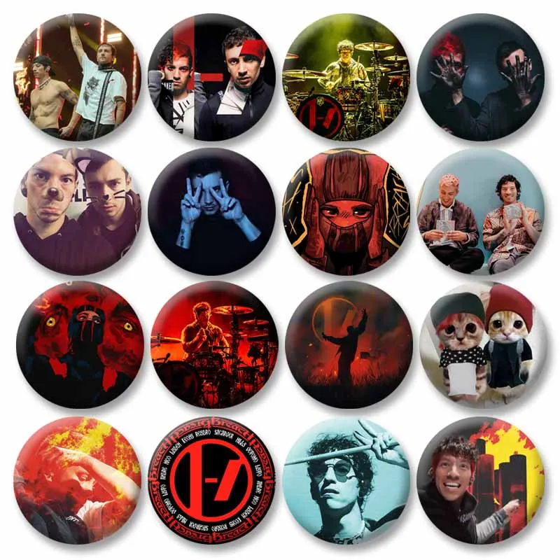 Music Duo Twenty One P-Pilots Clancy Blurryface Badges Handmade Round Brooch Backpacks Clothes Jewelry Ornaments Lapel Pins Gift