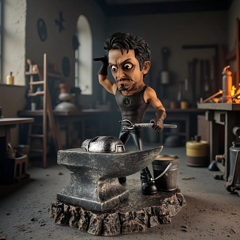 Figura de Iron Man de 17cm, versión Q, figuras de Anime de Iron Man, estatua de Pvc, modelo de colección de muñecos, adorno de escritorio, regalos de cumpleaños para niños