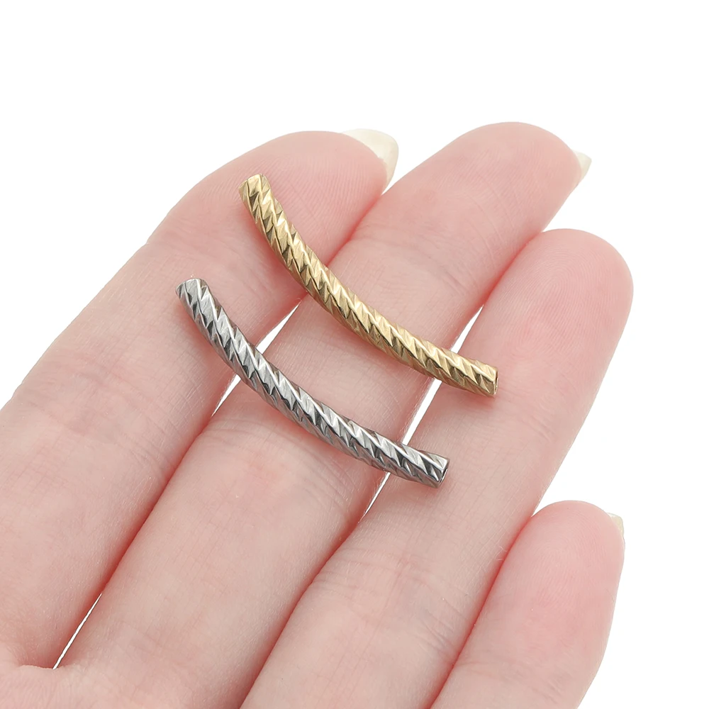 5 قطعة/الوحدة الفولاذ المقاوم للصدأ منحني أنبوب طويل خزر عازل موصلات اليدوية DIY بها بنفسك صنع المجوهرات سوار إكسسوارات عقد