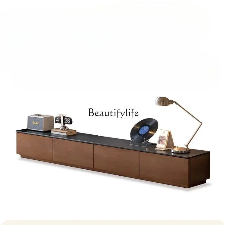 

yj9 Solid Wood Rock Slab TV Cabinet Living Room Home Storage Cabinet Vintage Style Floor-standing