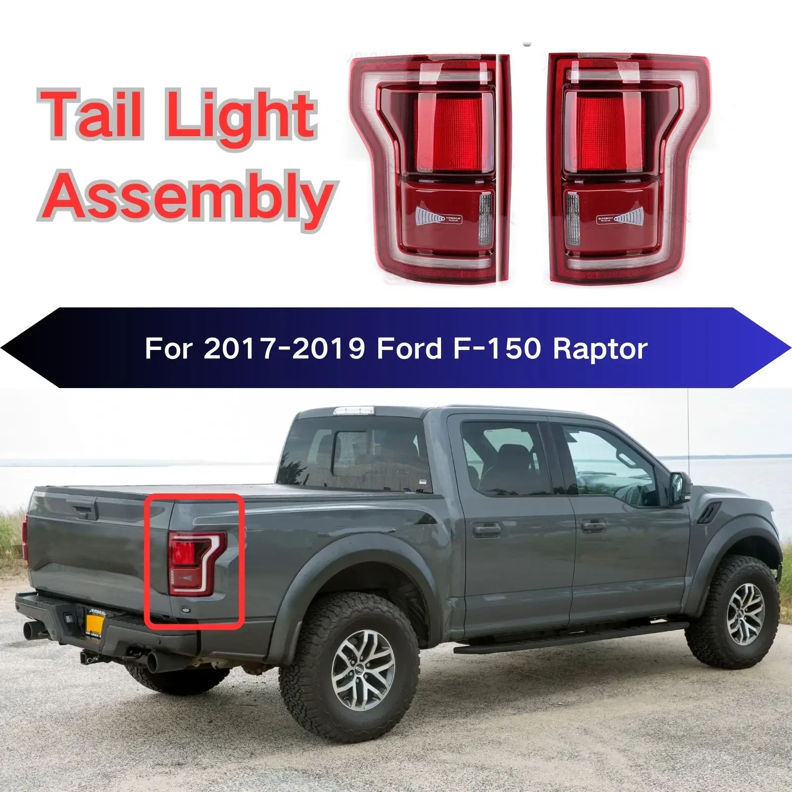 Tail Light Assembly For 2017-2019 Ford F-150 Raptor Car Accsesories LED Rear Brake Tail Lamp Driving Warning Turn Signal Light